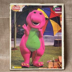 Vintage 90s Playskool Barney the Dinosaur Preschooler Toddler Puzzle